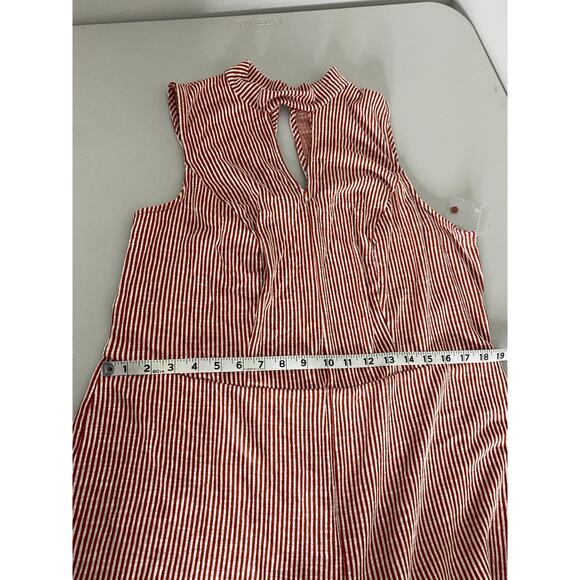 ModCloth For the Bliss of It Jumpsuit High Neck Wide Leg Preppy Red Stripes 2X - Picture 6 of 10